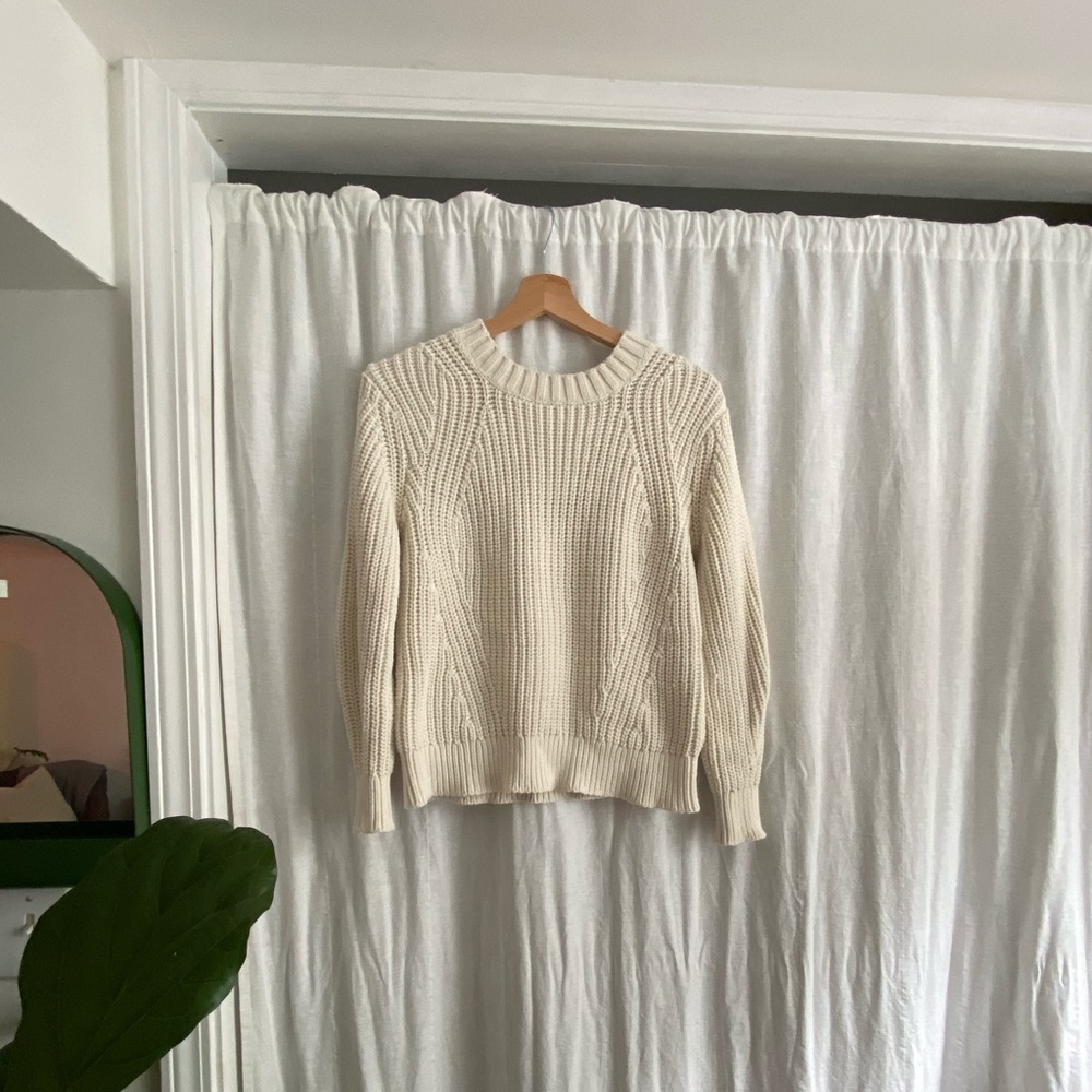 Everlane - Texture Cotton Crew - Bone - XS